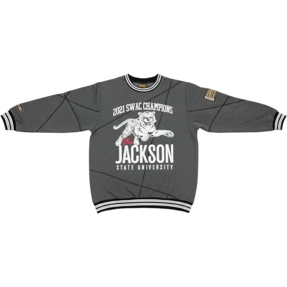 Jackson State University Gray Crewneck Sweater - 2021 SWAC Champions